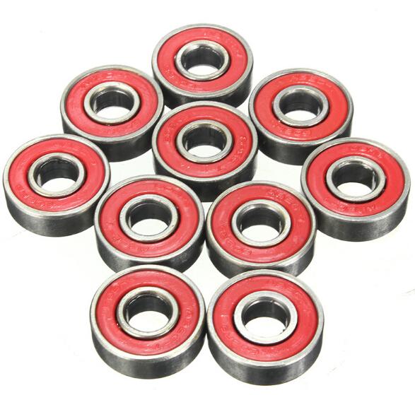 608 2RS Inline Roller Skate Wheel Bearing Blacken 2.1 x 2.1 x 0.7cm Skateboard Wheel Bearing Red Sealed free shipping