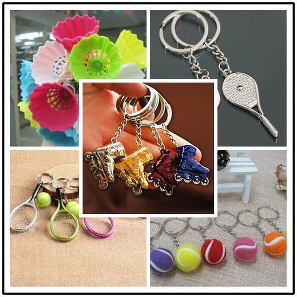 metal Roller skates shoes keychain Bag pendant mini skates shoes key rings trinkets skating sports souvenir key chain school gifts