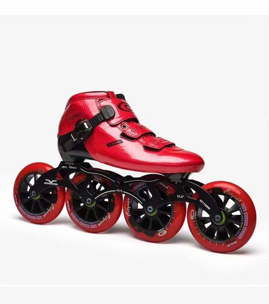 Inline speed Skates Carbon Fiber 4*90/100/110mm High Elasticity Wheels Aluminum alloy frame Adults and children Racing Skating