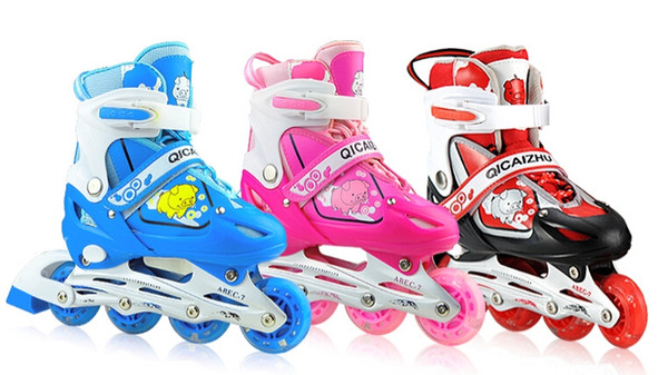 27-41 Patines 3-5-6-7-8-18 years kids Carbon Boots Inline Roller Skate Slalom Speed Skating Shoes 4 wheels blue pink red womens Patins