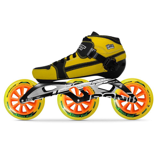 100% Original Bont Pursuit 2PT 195MM 2PF CXXV Speed Inline Skates Heatmoldable Carbon Fiber Boot Frame 3*125mm Wheels Patines