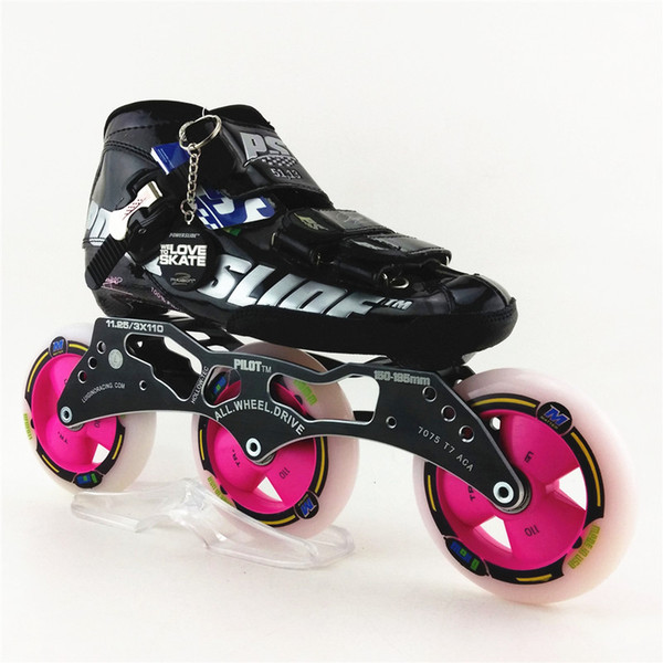 ps inline skating shoes speed skates skating balck red color 3 wheels inline wheels 110mm