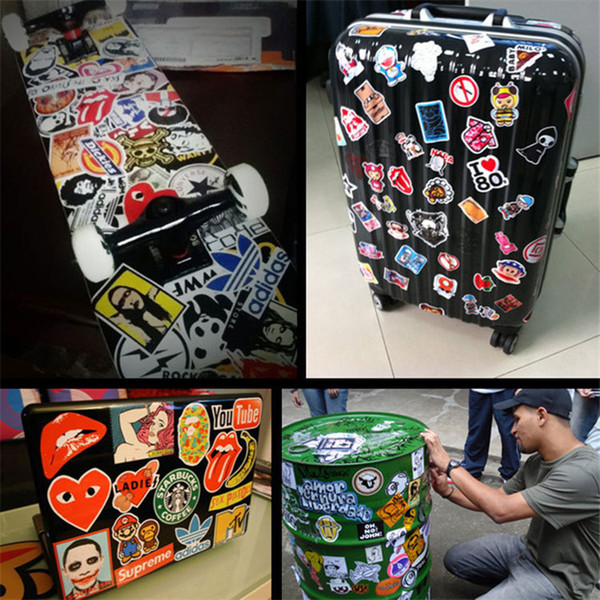 Stickers Decal Car Skateboard Scooter Luggage Sticker 100 pcs No Duplicates Doodle Decoration Waterproof PVC Vinyl