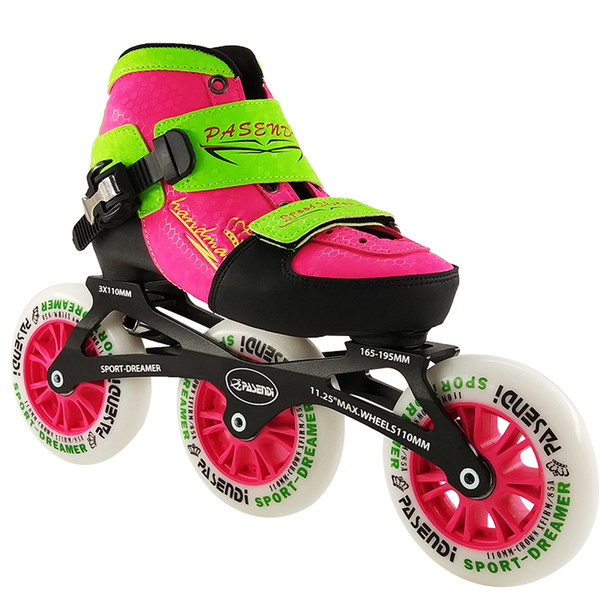 Wholesale-Inline Skate Boots 2017 NEW Arrival Adjustable Kids/Children Single Wash Shoes Roller Skating Shoes 3X110 Skates Boots