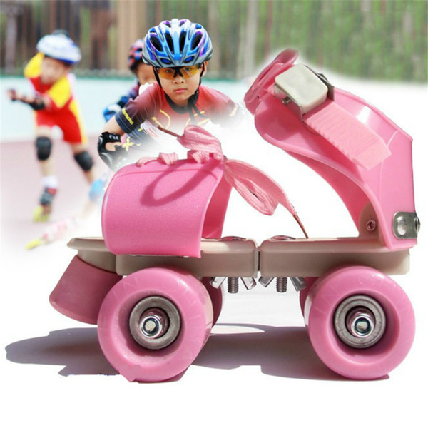 Children Roller Skates Double Row 4 Wheel Skating Shoes Adjustable Size Sliding Slalom Inline Skates Kids Gifts