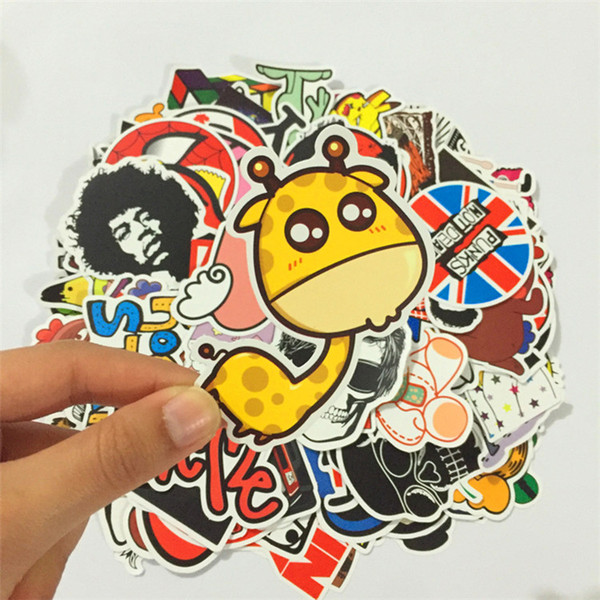 Waterproof Stickers Decal Car Skateboard Scooter Luggage Sticker No Duplicates Funny Doodle Decoration PVC Different Type