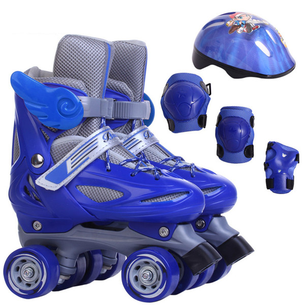 4 Wheels Skates Quad Patins Roller 4 Rodas Children 4 Wheel Roller Skates For Kids Double Protection Row Speed Skating