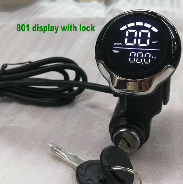 801 display&lock/key 24v36v48v60v speedometer voltage battery indicator odometer electric bike scooter MTB tricycle diy part