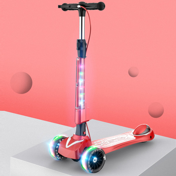 high quality height adjustable wide tire 4 wheels kids scooter