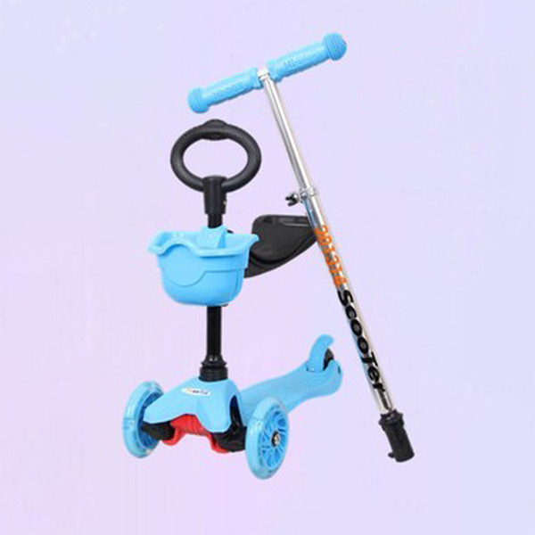 Toddler 3 in1 Kick Scooter With Big Light Up Wheels And Safe Handle O-bar kids scooter with EN71