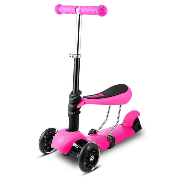 3 Wheels Triciclo Kick Scooter Kids Scooters Foot Scooters with Adjustable Handle T-Bar&Seat Children's Scooter 5 Colors