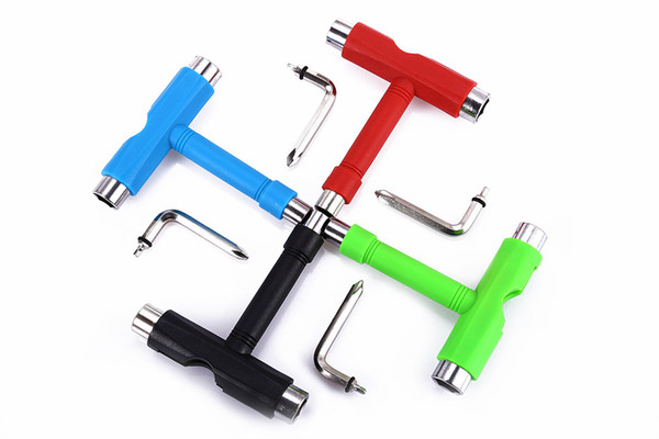 Solid Skateboard Tool Metal Skate T-tool All In One ATB Multifunction Repairing Wrench