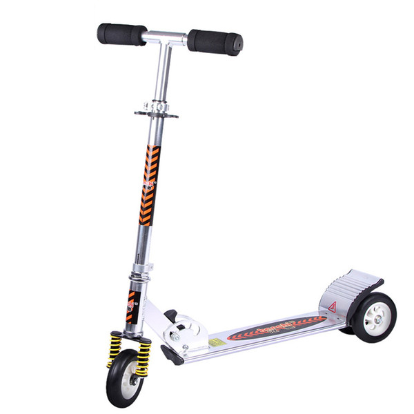 Aluminum Alloy 2 Wheel Scooters For Adults Kids Folding Portable Mini Bicycle Flash Wheel White Height Adjustable