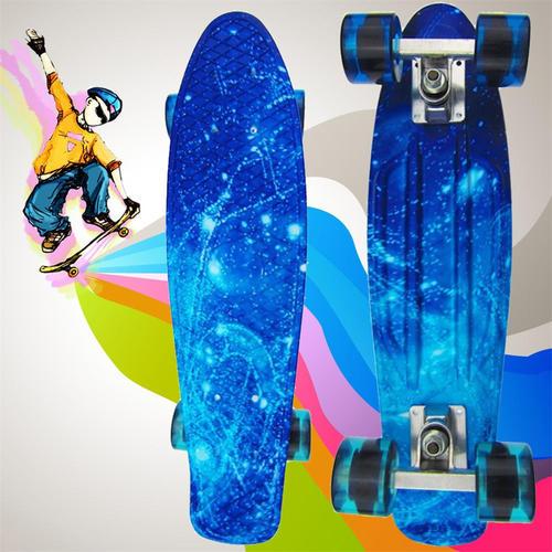 Load Retro Skateboard Trendy 100kg Starry Sky Pattern Durable Mini Board For Outdoor Sport Skate Board Release Vitality outdoor sports