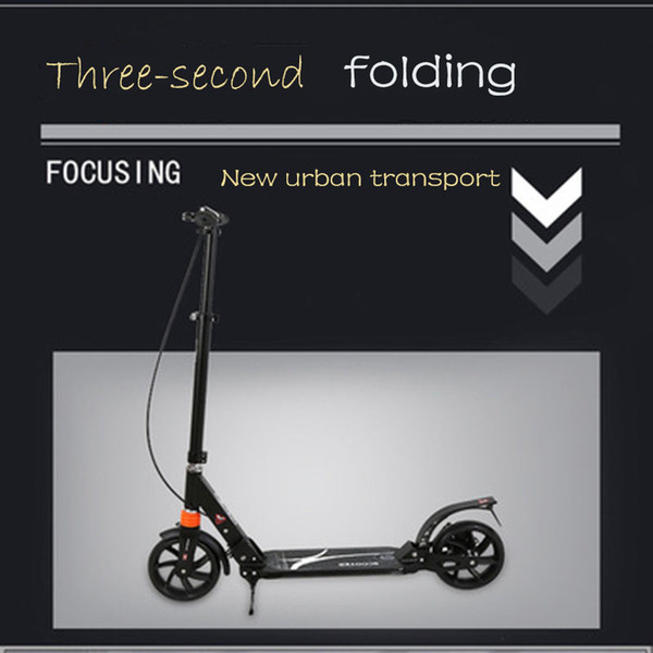 Adult foldable adjustable aluminum alloy two-wheeler scooter