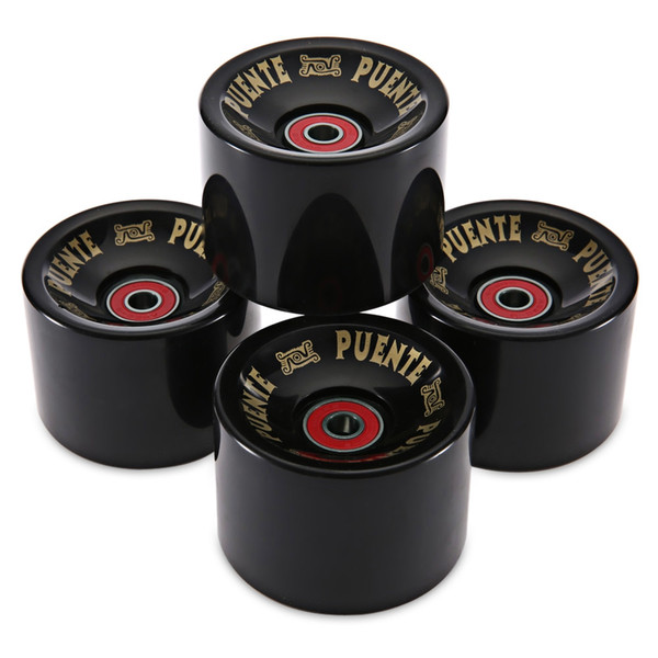 PUENTE 4pcs/set Cruiser Skateboard Wheels 70 x 51mm Durable PU Wheels Longboard Cruiser Wheels with ABEC-9 Bearings