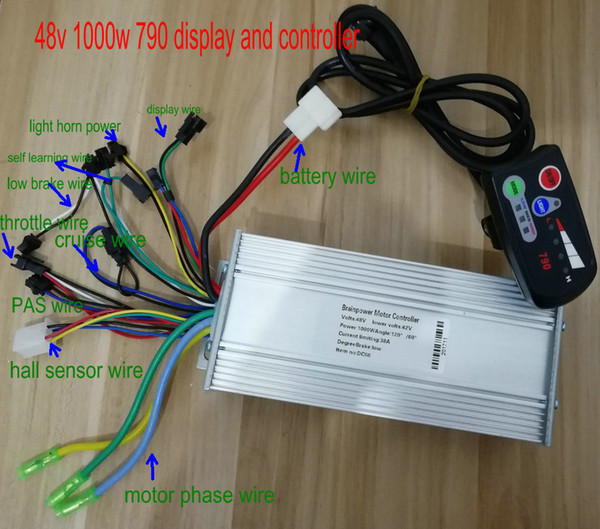 36v48v800w1000w controller&display group control panel 790 with light switch &battery level indicator electric bike scooter par