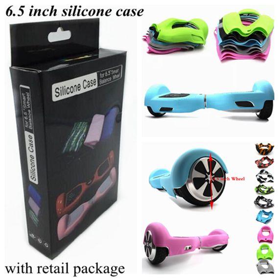 6.5 inch Hoverboard Electric Scooter Protective Silicone Case Self Smart Balance Scooter 2 Wheels Skin Cover with Retail Single Package DHL