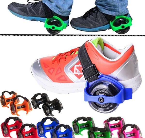 HOT SALE Fire wheel shoes Children Flashing Roller Small whirlwind pulley flash wheel Skate Shoes Flashing Roller shoes 150pcs