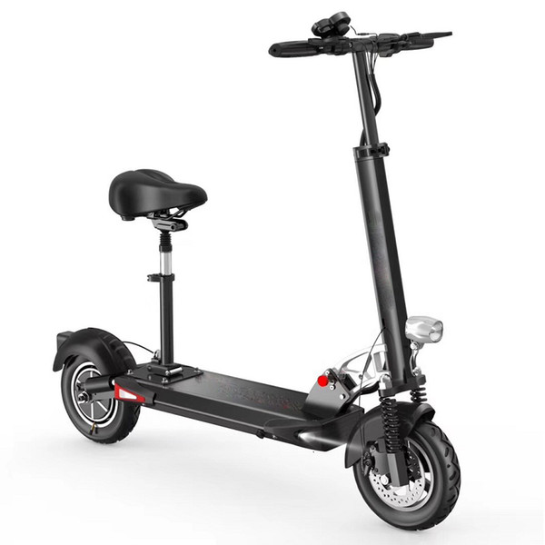 Folding Kick Scooter For Adults Two Wheel Electric Scooters Single Motor 500W 48V 10 Inch Foldable Electric Bike With Seat