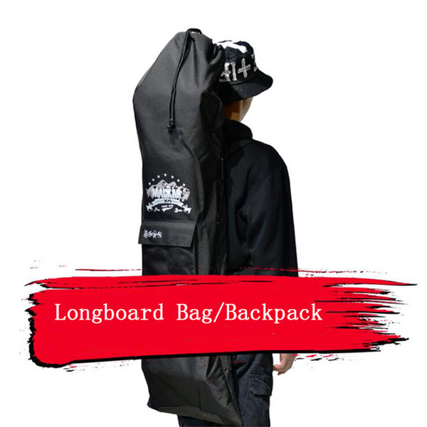 High Quality Longboard Backpack 128x37cm Double Rocker Skateboard Bag Black Dance Board Bag Shouler Drawstring