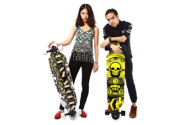 PUENTE Fashionable Skate Board Long Skateboard Four-wheel Roller Scooter Travel Tools Longboard 6 Colors