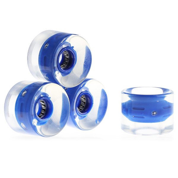 4pcs/set 60 x 45mm Long Board Skateboard Wheels Outdoor PU LED Transparent Skateboarding Wheels Durable Cruiser 5 Colors