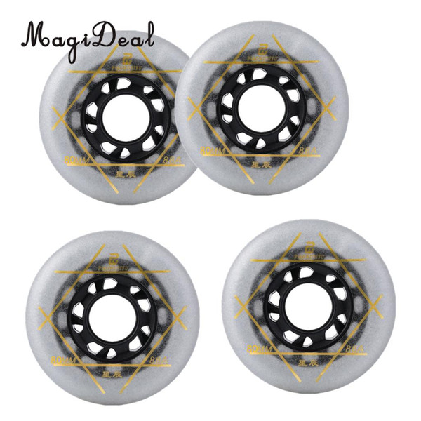 MagiDeal 4 Pcs Outdoor Inline Roller Skates Skating Replacement PU Wheel 80cm Silver