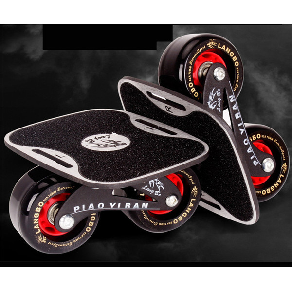 Cool Drift Board Two PU Wheels Aluminum alloy Skateboard For Freeline Roller Road Drift Skates Antislip Deck Skates Wakeboard IB97