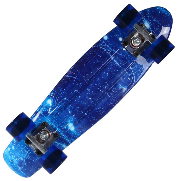 High Quality 100 kg Load Retro Skateboard Starry Sky Pattern Board Durable Light Environmental Outdoor Sport Skate Board Blue