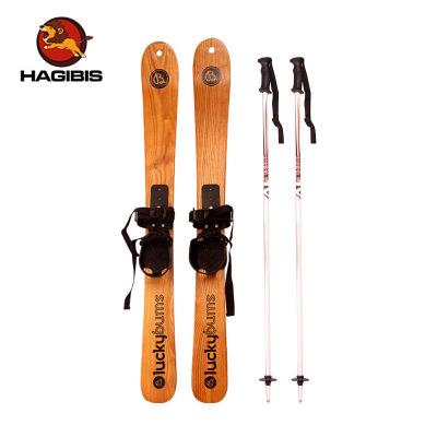 High quality ashtree wooden skis skiing two boards child snow boards Including ski pole Outdoor Sports All Free Shipping