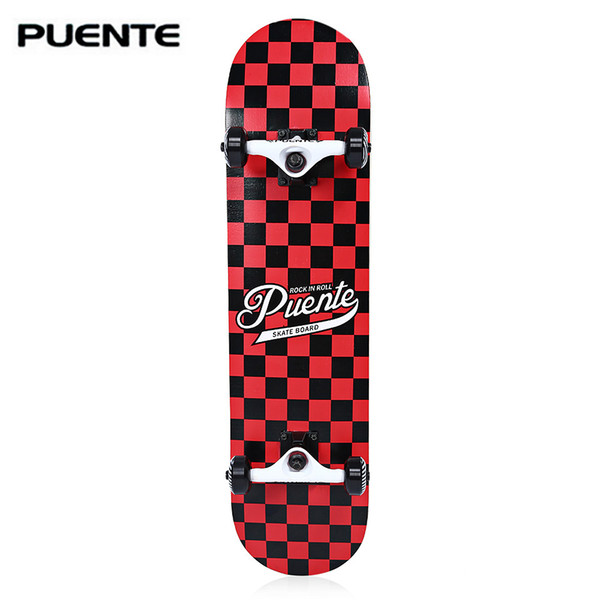 PUENTE Durable Maple Skateboard Four Wheel Double Snubby Longboard Drift Skateboard ABEC - 9 Bearing Skate Board 5 Color