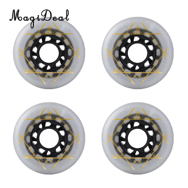 MagiDeal 4 Pcs Outdoor Inline Roller Skates Skating Replacement PU Wheel 72cm Silver