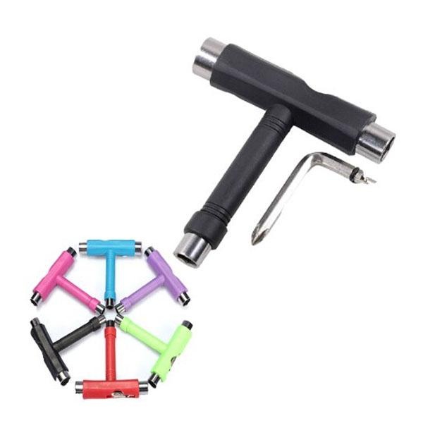 6pcs All-in-one Multifunction Skateboard Scooter Longboard T-shaped Adjusting Tools Wrenches T Tools (Random Color)