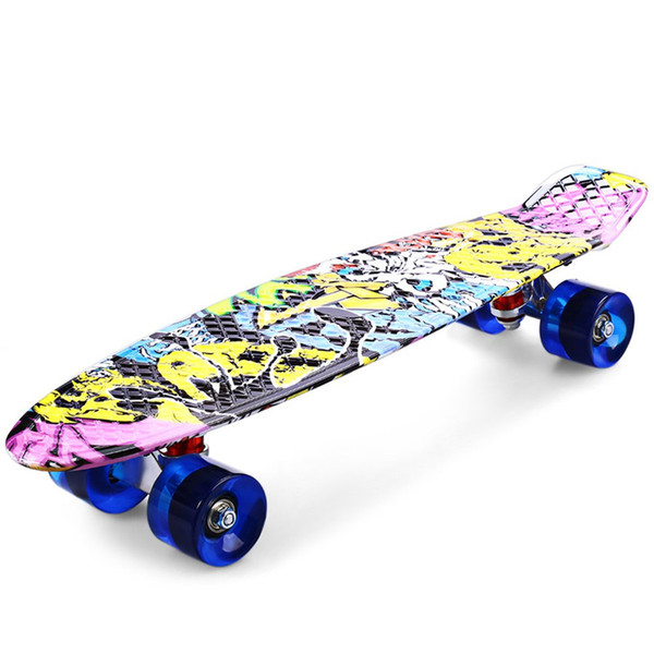 Freestyle Printing Street 22 Inch Long Skate Board Complete Retro Graffiti Style Skateboard Cruiser Long Board Skateboards