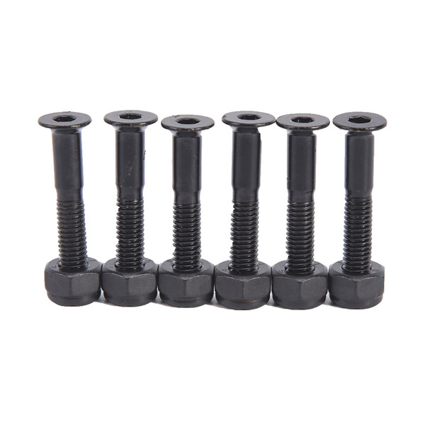 8 Pair Black Skateboard Screws Nuts Long Slide Plate Bolts Longboard Hardware Screws 29mm