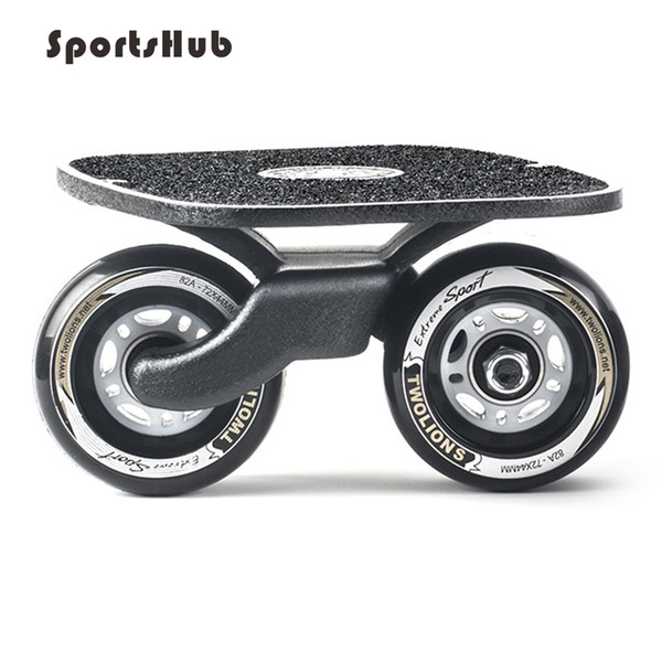 SPORTSHUB 1 Pair Skate Board Drift Board for Roller Road Drift Plate Anti-skid Skateboard Sports Metal Pedal PU Wheels O2K0013