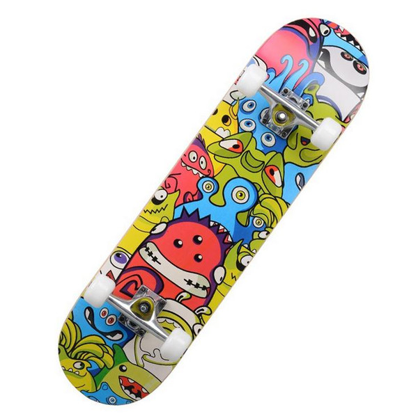 Hot selling fashion professional maple four wheel skateboard double rocker adult children skateboard scooter free shipping