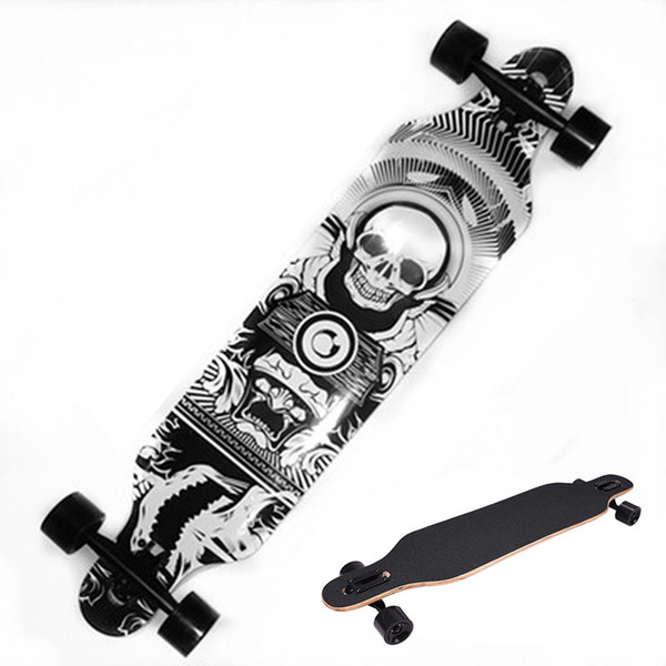 Professional Skull Pattern Skateboard Children Road Longboard Skid Resistance Skate Board 4Wheels Downhill Street Long Board