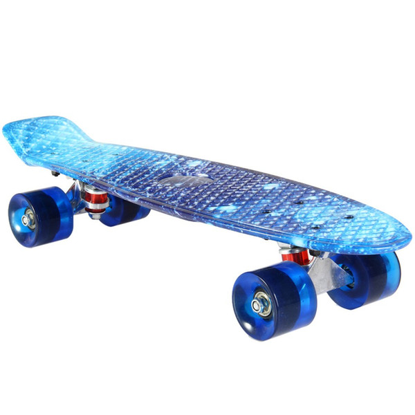 22 Inchs Starry Sky Skateboard 100kg Load Retro Long Skate Board Mini Board Outdoor Sport Street Skateboard for Adult Child