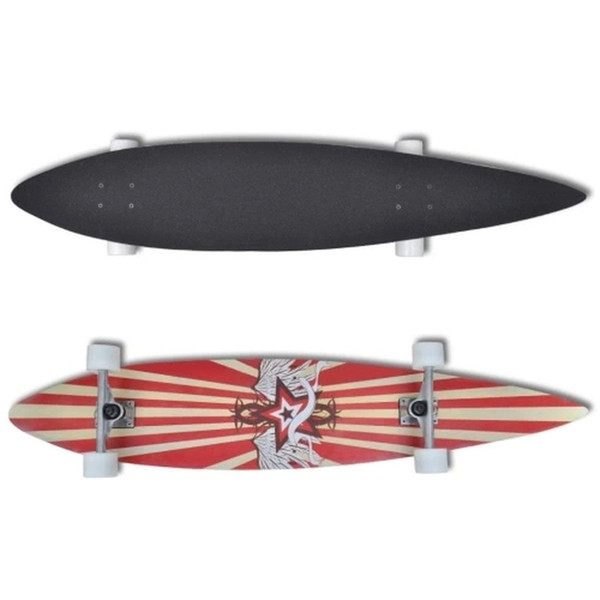 Longboard Skateboard Star 117 cm 9 strati in acero 22,5 cm truck rosso