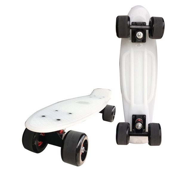 Hottest 22 Inches Four-wheel Mini Cruiser Banana Style Long-board Pastel Color Skate Board Street Long Skateboard Outdoor Sports