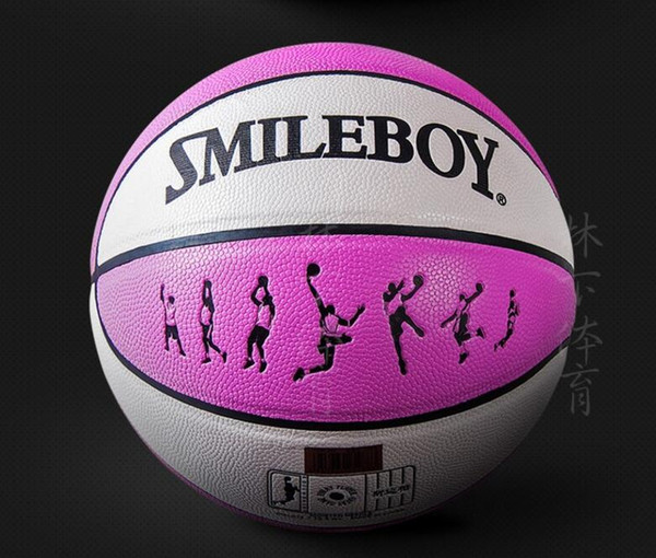 High-quality women's basketball on the 6th race training ball basketball basketball fancy pink absorbent, free shipping SMILE BOY basketball