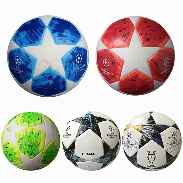 High Quality 2019 Final European Champion League Soccer Balls 2018 World Cup PU Size 5 Balls Granules Slip-resistant Football Free Shipping