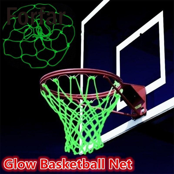 Glowing Light Basketball Net Green Luminous Backboard Rim Ball Mesh Nylon Standard Basketball Shooting Trainning Hoop Net New #15242