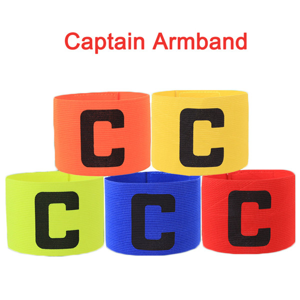 Football Soccer Captain Armband Elastic Fabric Captain's Armband Player Bands for Adult Futbol Practice Camp School Soccer Team