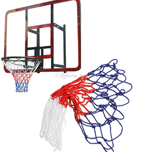 Standard Nylon Thread Sports Basketball Hoop Mesh Net Backboard Rim Ball Pum 12 Loops White Red Blue 3 Colors Net ARE4 2018102509