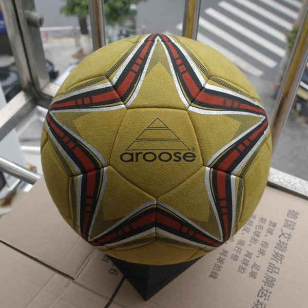 High quality leather soccer ball outdoor football ball super fibre ball size 5 for hard ground