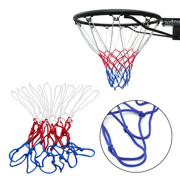 1pc thick 5mm Red White Blue Basketball Net Nylon Hoop Goal Rim Mesh Net Hot Sale