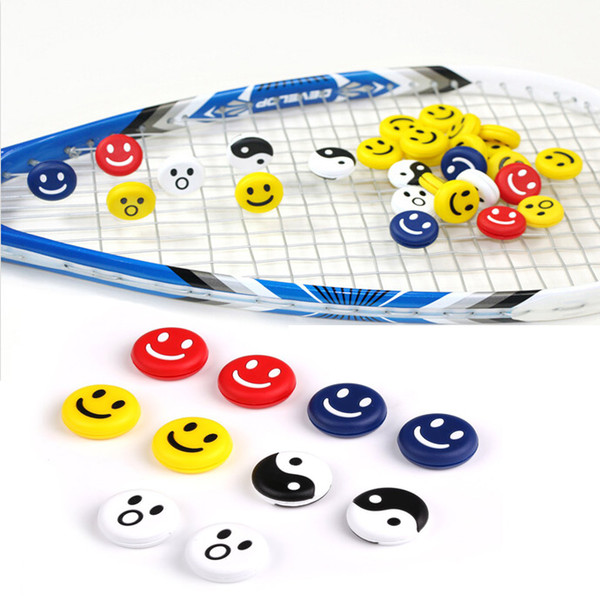 Limited Edition Smile Face Silicone Vibration Dampeners For Tennis Squash Racket Tennis Accessory For Sport 6 Styles E590L